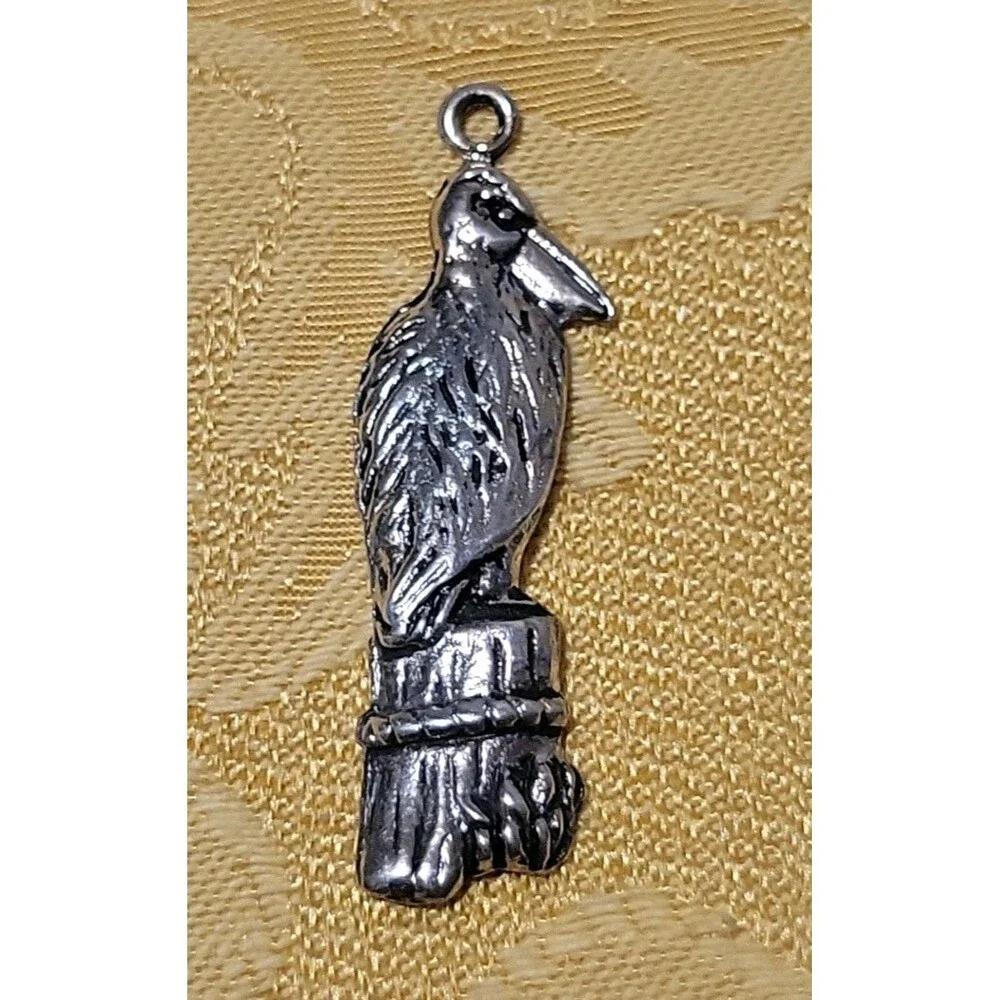 Vintage G&S Pewter Bird Pendant Signed G&S ~2” Charm - Handmade